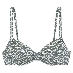 NWOT 38DDD Green And White Animal Print Bikini Top
